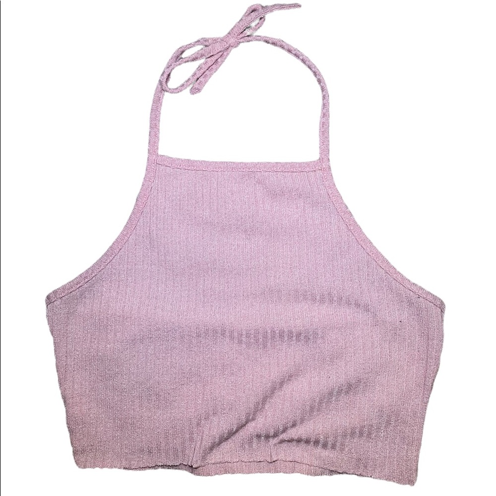 Pink Halter Crop Top